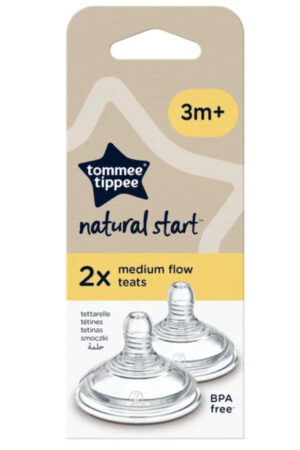 Tommee Tippee Natural Start Teats, 3m+, 2 Pack