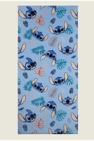 Disney Stitch Palm Printed Blue Beach Towel