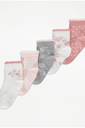 Floral Ankle Socks 5 Pack