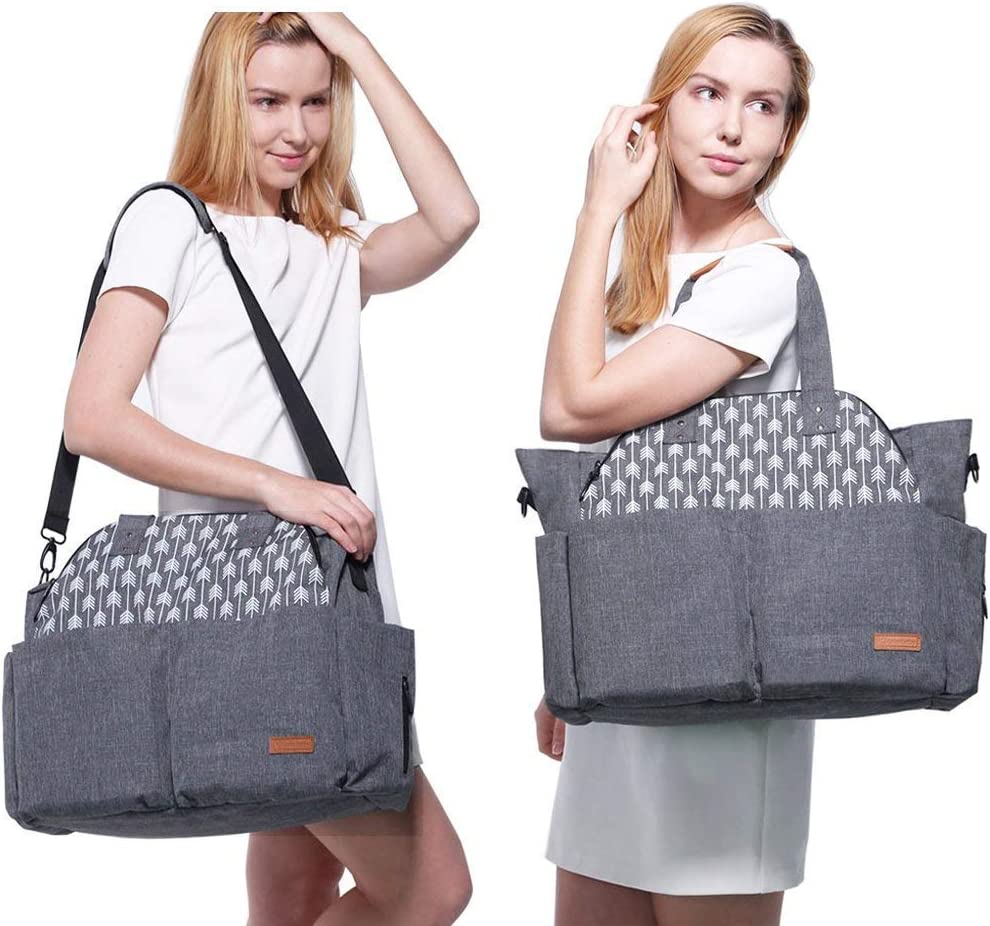 Lekebaby Nappy Changing Large Capacity Bag | Grey - Image 2