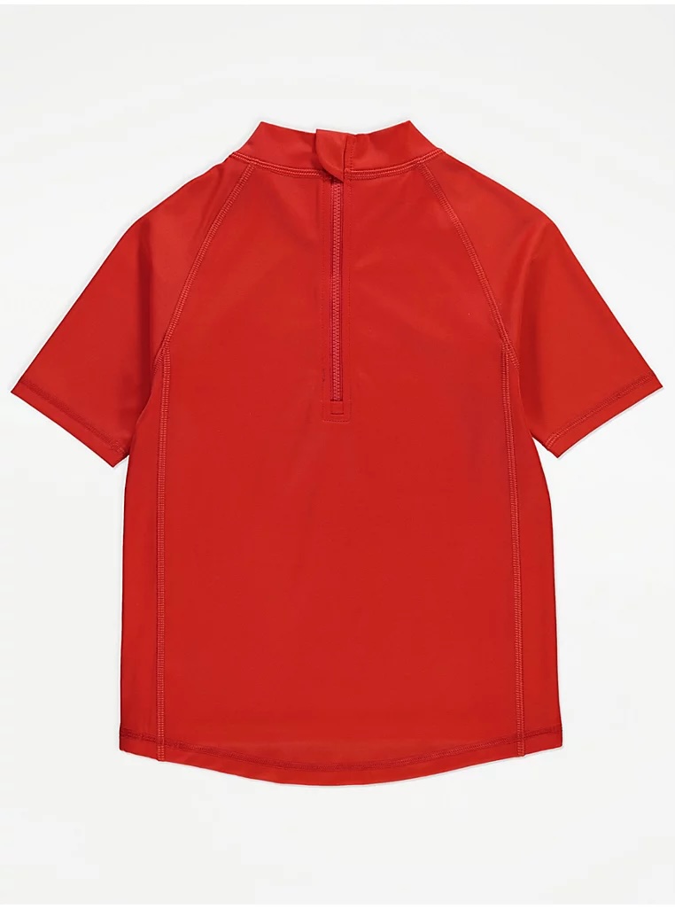 Red Wave Badge Short Sleeve Swim Rash Vest - Image 2