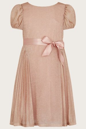 Gilded rose pleated party dress pink