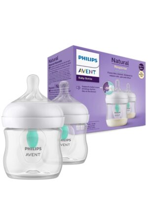 Philips Avent Natural Response Baby Bottle with AirFree Vent, 0m+ 125Ml (Pack of 2)