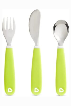 Munchkin Toddler Cutlery Set - Green | Spoon, knife and fork