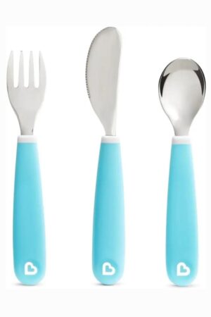 Munchkin Toddler Cutlery Set - Blue | Spoon, knife and fork