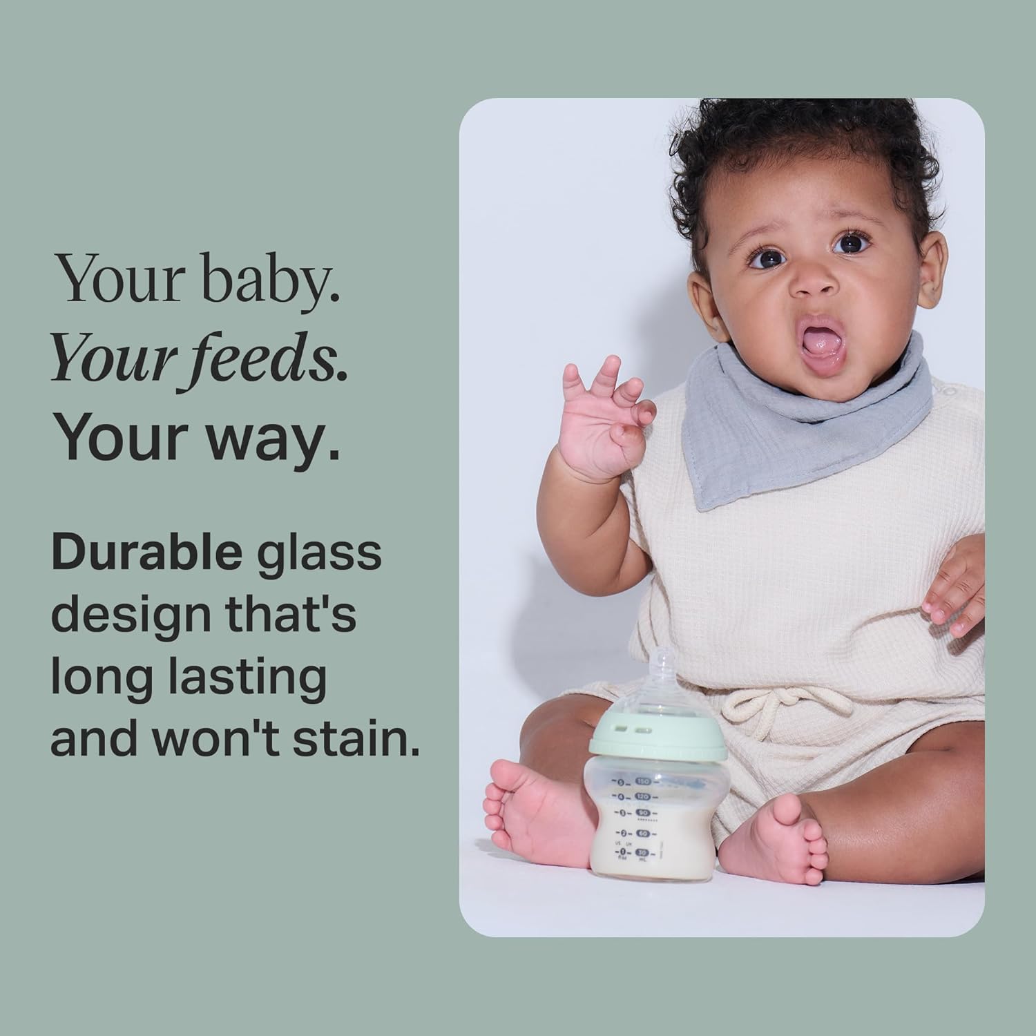 Tommee Tippee Glass Baby Bottle, 0m+, 250 ml - Image 3