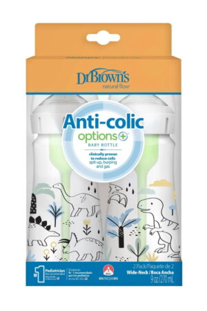 Dr. Brown's Anti-Colic Options+ Wide-Neck Baby Bottle,270ml, 2-Pack