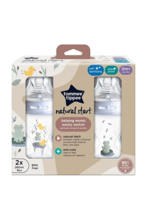 Tommee Tippee Baby Bottles, 2 Pack, 0m+, 260 ml