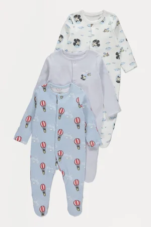 Mickey Mouse Sleepsuits 3 Pack